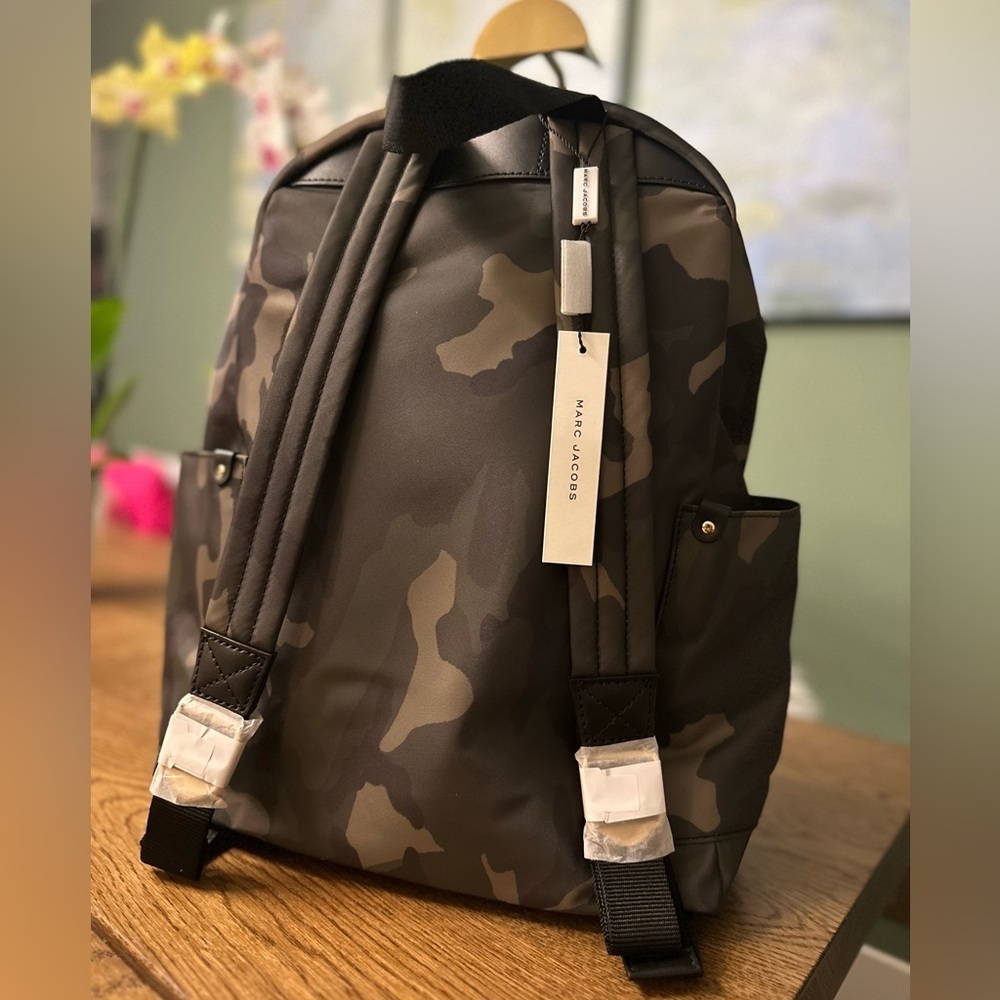 NWT! NEW! Marc Jacobs Preppy Backpack -Nylon Brown Camouflage Unisex Men Women - Picture 2 of 7